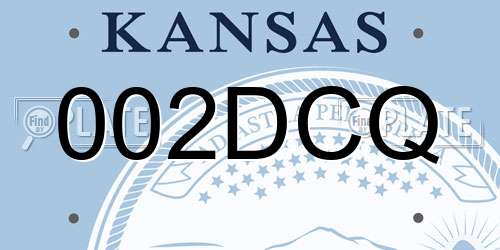 002DCQ Kansas License Plate