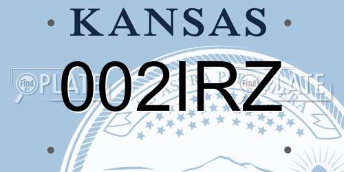 002IRZ Kansas License Plate