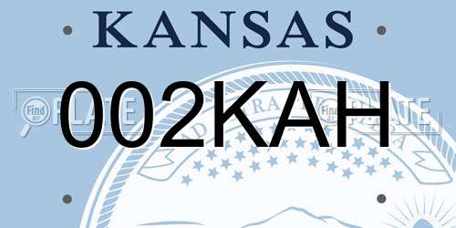 002KAH Kansas License Plate