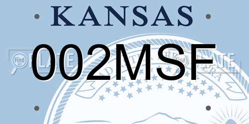 002MSF Kansas License Plate