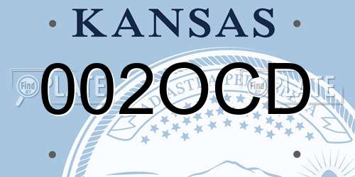 002OCD Kansas License Plate