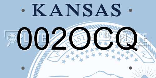 002OCQ Kansas License Plate