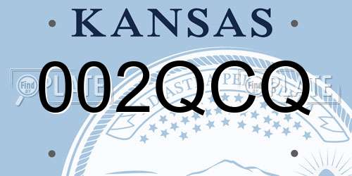002QCQ Kansas License Plate