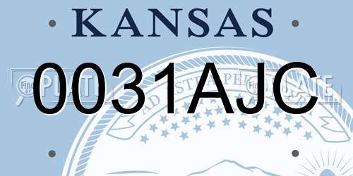 0031AJC Kansas License Plate