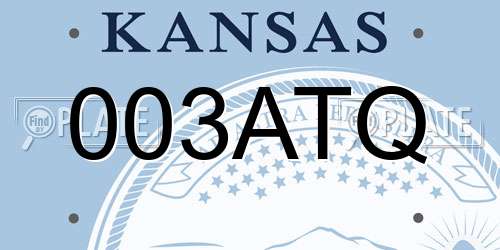 003ATQ Kansas License Plate