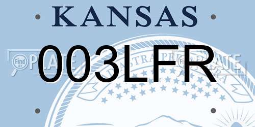 003LFR Kansas License Plate