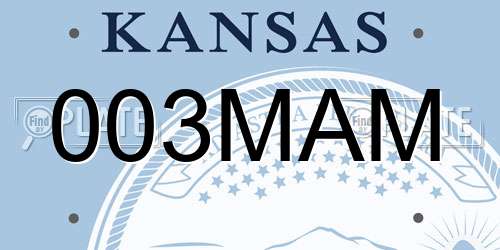 003MAM Kansas License Plate