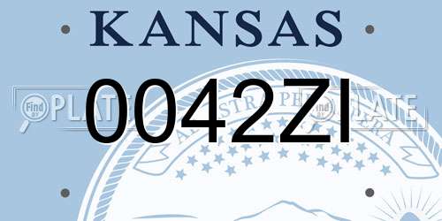 0042ZI Kansas License Plate