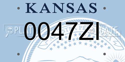0047ZI Kansas License Plate