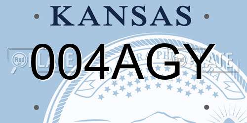 004AGY Kansas License Plate