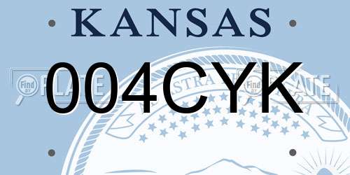 004CYK Kansas License Plate