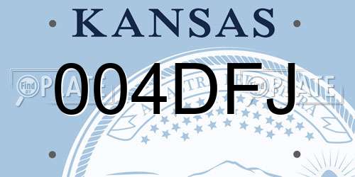 004DFJ Kansas License Plate