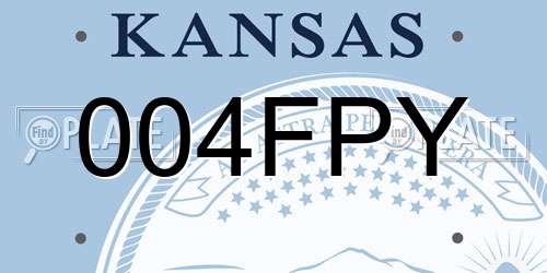 004FPY Kansas License Plate