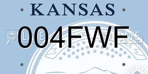 004FWF Kansas License Plate