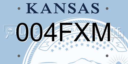 004FXM Kansas License Plate