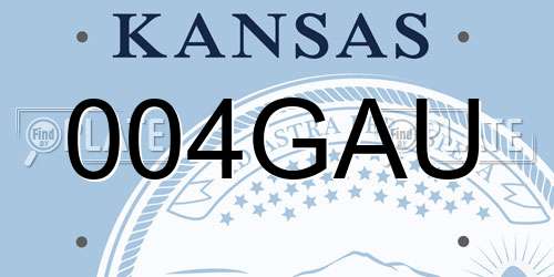 004GAU Kansas License Plate