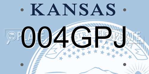 004GPJ Kansas License Plate