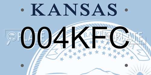 004KFC Kansas License Plate