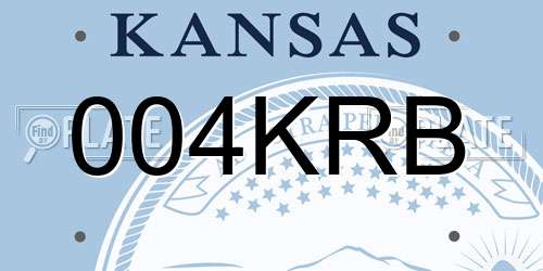 004KRB Kansas License Plate