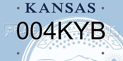 004KYB Kansas License Plate