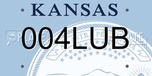 004LUB Kansas License Plate