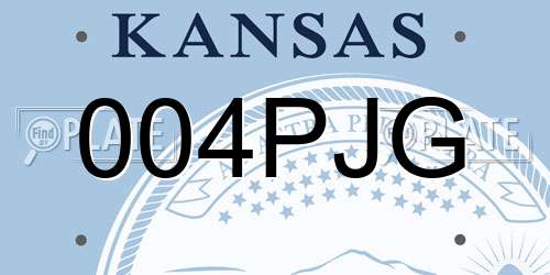 004PJG Kansas License Plate