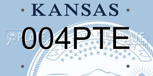 004PTE Kansas License Plate
