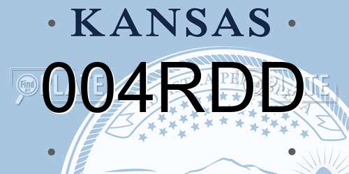 004RDD Kansas License Plate