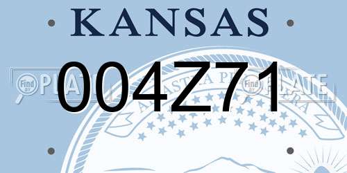 004Z71 Kansas License Plate