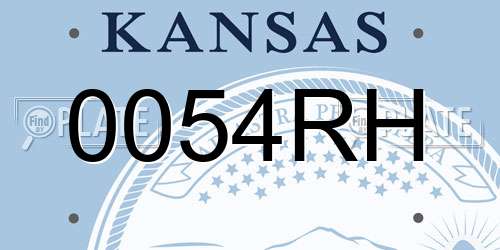 0054RH Kansas License Plate