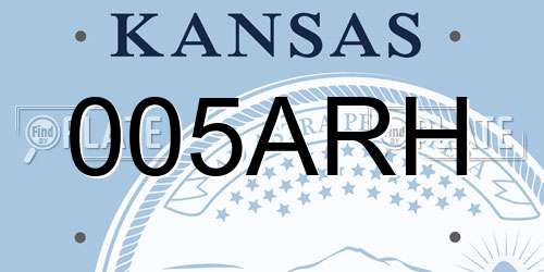 005ARH Kansas License Plate