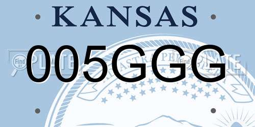 005GGG Kansas License Plate