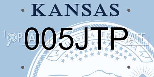 005JTP Kansas License Plate
