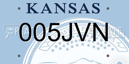 005JVN Kansas License Plate