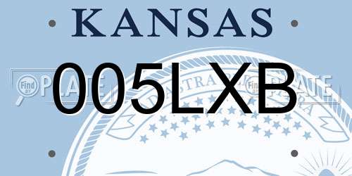 005LXB Kansas License Plate