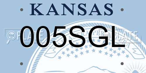 005SGL Kansas License Plate