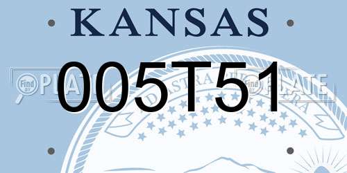 005T51 Kansas License Plate