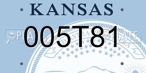 005T81 Kansas License Plate