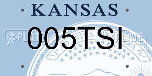 005TSI Kansas License Plate