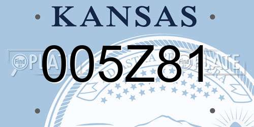005Z81 Kansas License Plate