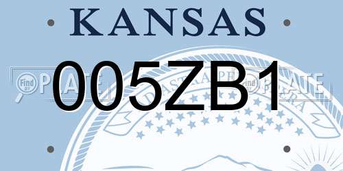 005ZB1 Kansas License Plate