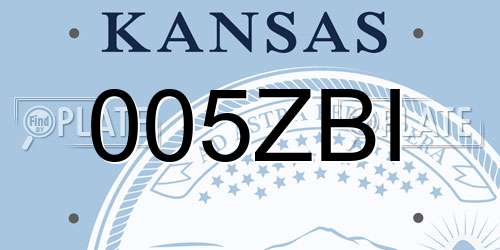 005ZBI Kansas License Plate