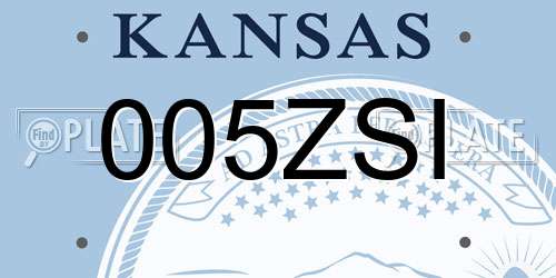 005ZSI Kansas License Plate