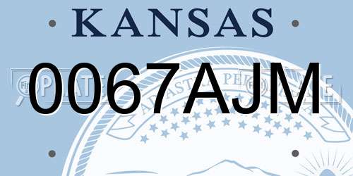 0067AJM Kansas License Plate