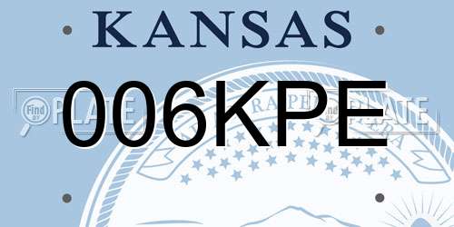 006KPE Kansas License Plate