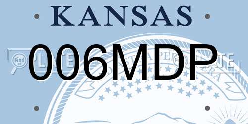 006MDP Kansas License Plate