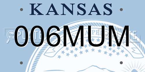 006MUM Kansas License Plate
