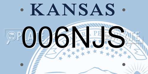 006NJS Kansas License Plate