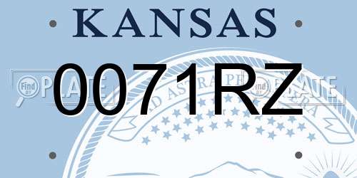 0071RZ Kansas License Plate