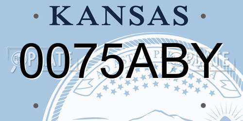 0075ABY Kansas License Plate
